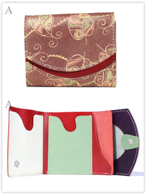 小さい財布　木の葉：A