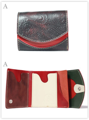 小さい財布　マホガニー：A