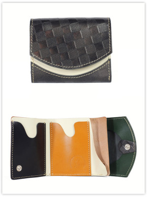 小さい財布　夜の市松