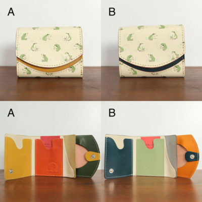 ミニ財布　カエルと春
