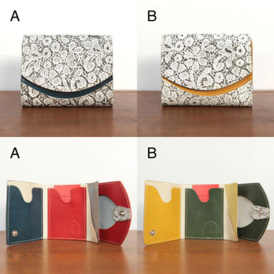 ミニ財布　霞草の花束